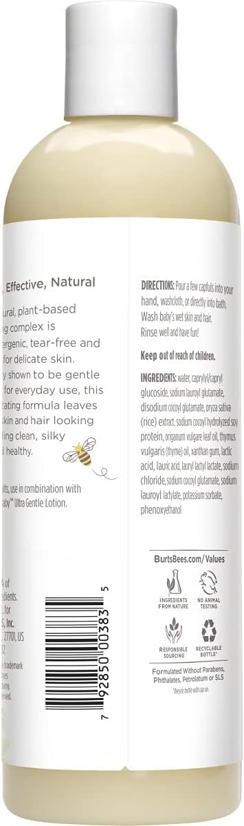 Burt's Bees Baby Shampoo and Wash 3-Pack, 2 Original and 1 Calming with Lavender, 12 Fl Oz Each - Image 10